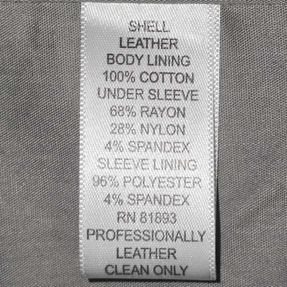 G. I. L. I. Leather Jacket Open Front Drape Cascading Blazer Taupe Gray Size 10 - Picture 7 of 9